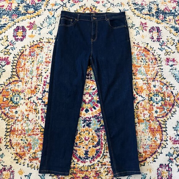Ruti Mid Rise Slim Straight Leg Jeans Dark Wash Womens Size 5 US 16 Minimalist - Picture 1 of 6
